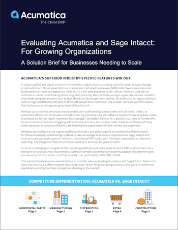 Acumatica vs. Sage Intacct ERP Comparison
