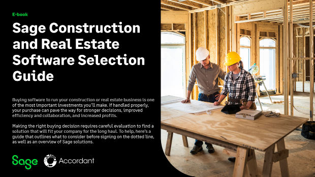 Sage Construction and Real Estate Software Selection Guide cover
