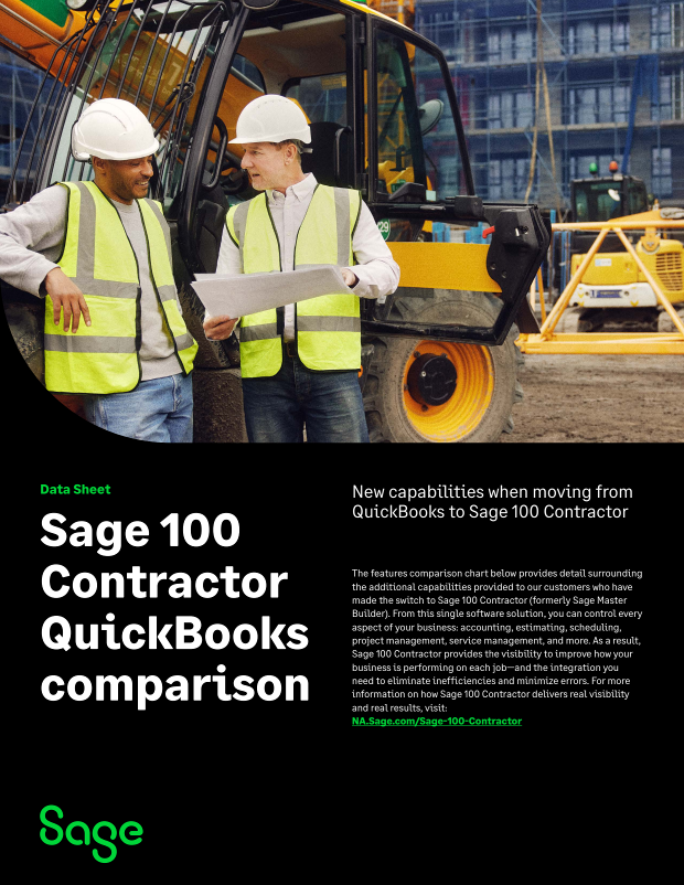 Sage 100 Contractor QuickBooks Comparison