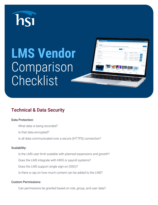 LMS Vendor Comparison Checklist cover