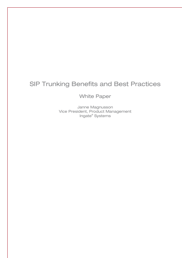 SIP Trunking Benefits and Best Practices cover