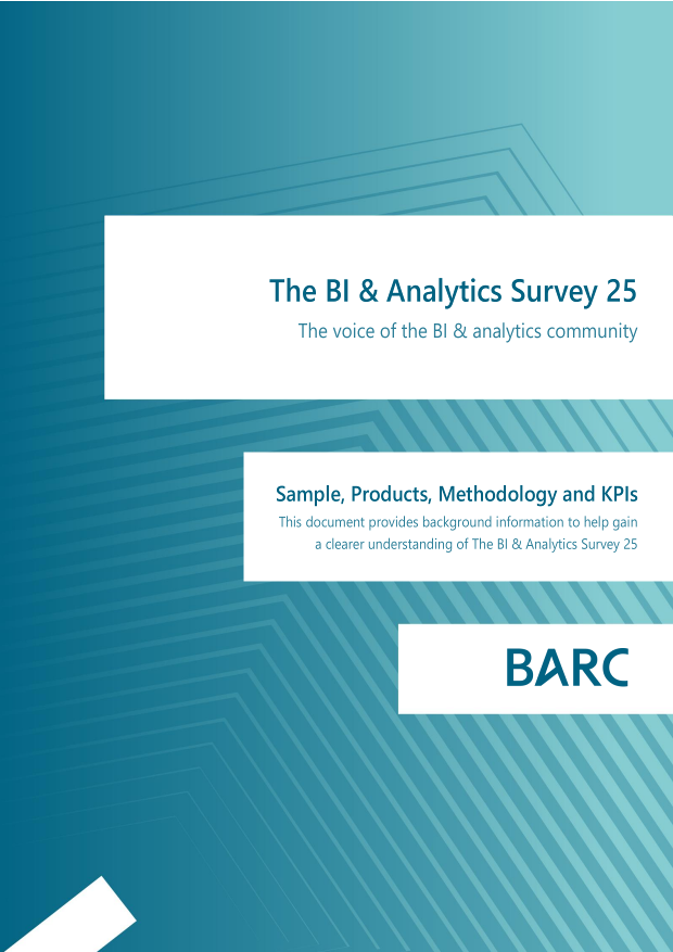 The BI & Analytics Survey 25: Sample, Products, Methodology and KPIs cover